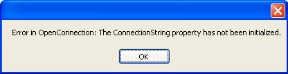 ConnectionString Property initialization error